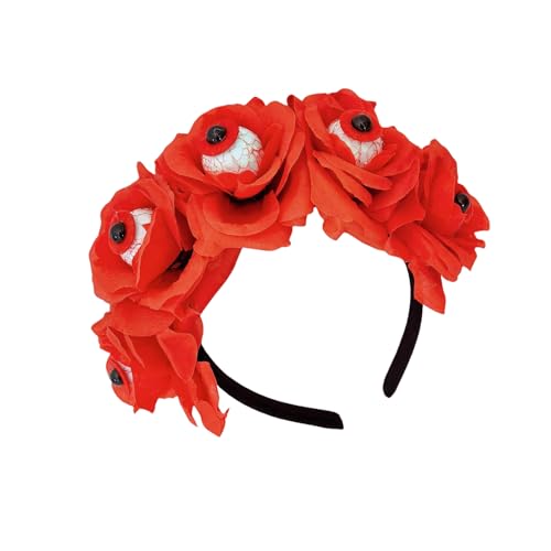 PURFUU Blutender Augapfel Teufel Rose Stirnband Dunkle Blume Für Karneval Party Handgemachte Halloween Party Kostüm Teufel von PURFUU