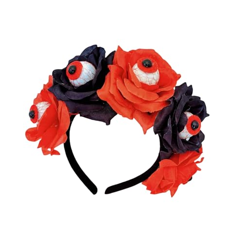 PURFUU Blutender Augapfel Teufel Rose Stirnband Dunkle Blume Für Karneval Party Handgemachte Halloween Party Kostüm Teufel von PURFUU