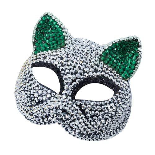 PURFUU Strass-Maskerade, halbes Gesicht für Damen und Herren, Halloween, Cosplay, Maskerade, Dekoration für Fotografie von PURFUU