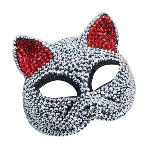 PURFUU Strass-Maskerade, halbes Gesicht für Damen und Herren, Halloween, Cosplay, Maskerade, Dekoration für Fotografie von PURFUU