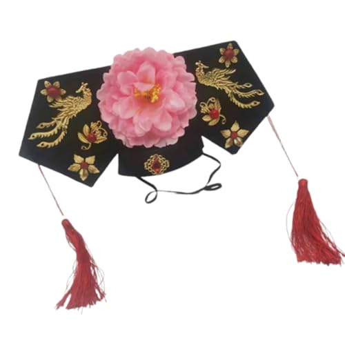 PURFUU Traditionelles Kostüm, königlicher Hut für Damen, chinesische königliche Blume, königlicher Hut, Hochzeit, Kostüm, Mottoparty, Requisiten, Kopfschmuck von PURFUU