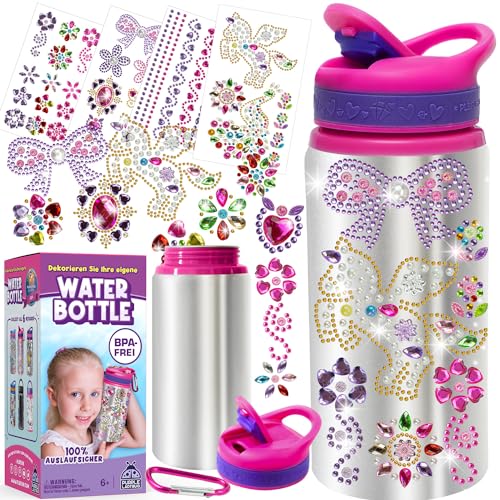 PURPLE LADYBUG Personalisierte Trinkflasche Bastelset - Ostergeschenk für Mädchen, Geschenkidee für Mädchen 5-12 Jahre, Einhorn-Geschenk und kreatives - Basteln Mädchen 8 Jahre von PURPLE LADYBUG