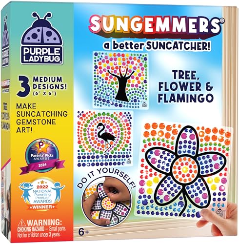 SUNGEMMERS Sonnenfänger Bastelset für Kinder - Kreative Ostergeschenke Kinder - Geschenk Mädchen 7 8 9 10 11 12 Jahre - Kreativ Set für Kinder - Bastelsachen für Kinder ab 6 - Mädchen Spielzeug von PURPLE LADYBUG