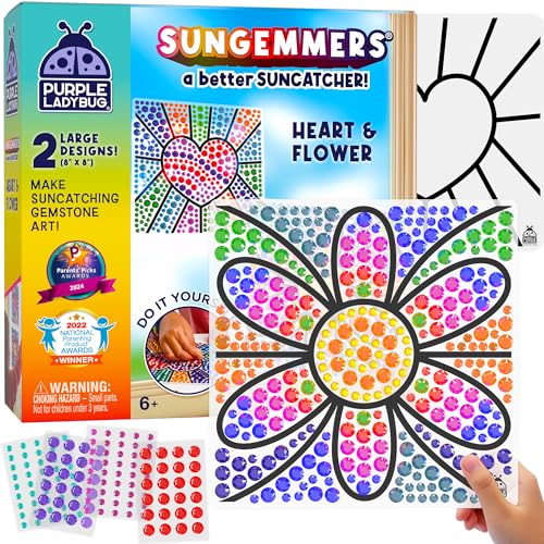 SUNGEMMERS DIY Sonnenfänger Fenster Bastelset Kinder ab 6-12 Jahre -Weihnachtsgeschenke für Kinder - Geschenk Mädchen 5 6 7 8 9 10 11 Jahre - Basteln Mädchen 8 Jahre - Kreativ Spielzeug Geschenke von PURPLE LADYBUG