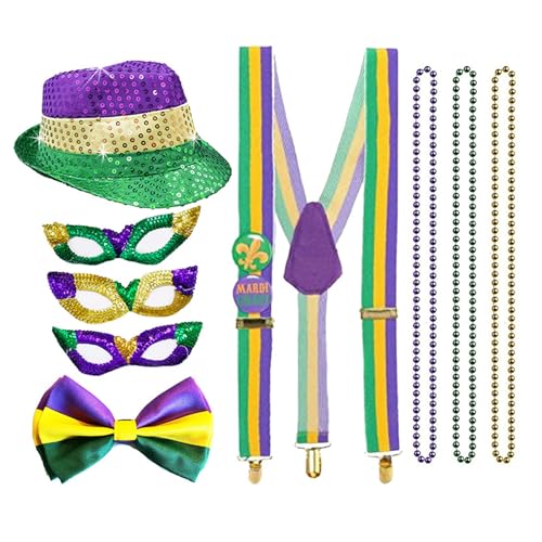 PURPLELILY Jazzs Tanzkostüm-Zubehör, Unisex, Hut, Maskerade, Maske, Karneval, Abschlussball, Party, Pailletten, Bühnenauftritte, Kostüm, Halloween, Partyzubehör für Erwachsene von PURPLELILY