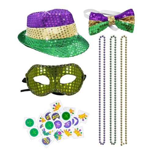 PURPLELILY Jazzs Tanzkostüm Zubehör Unisex Hut Maskerade Maske Karneval Abschlussball Party Pailletten Bühnenauftritte Kostüm Halloween Partyzubehör für Erwachsene von PURPLELILY