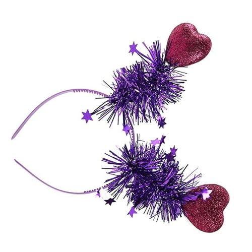 PURPLELILY Valentinstag-Herz-Kopfbedeckung, Glitzerkopf, Bopper für Valentinstag, Rosenverkauf, auffällig, Stirnbänder, Herz-Stirnband, Valentinstag von PURPLELILY