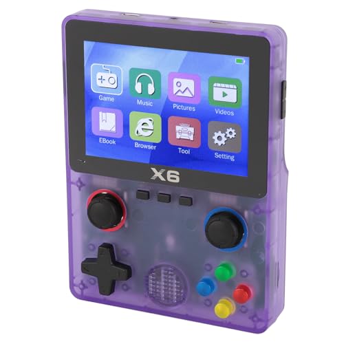 Handheld-Spielekonsole, Tragbare Retro-Spielekonsole mit 32G-Speicherkarte, Unterstützt 11 Emulatoren, Videospiel-Player, 3,5-Zoll-IPS-Bildschirm, 2000-mAh-Akku (Transparent von PUSOKEI