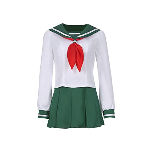 PUYYDS Anime Cosplay Kostüm InuYasha Kagome Higurashi Frauen Mädchen Uniform Hemd Rock Anzug Halloween Karneval Cosplay Kostüm Erwachsene von PUYYDS