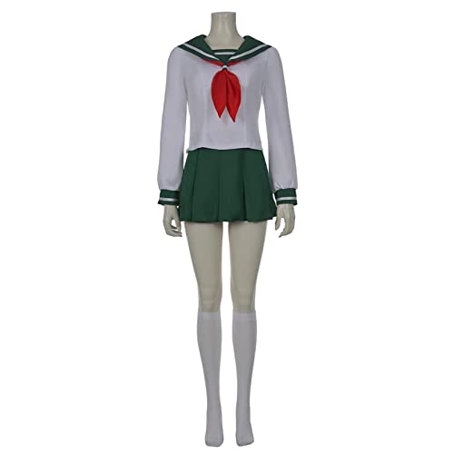 PUYYDS Anime InuYasha Kagome Higurashi Cosplay Kostüm Frauen Mädchen Uniform Hemd Rock Anzug Halloween Karneval Kostüm Erwachsene von PUYYDS