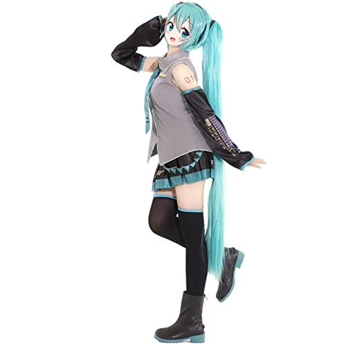 PUYYDS Anime Miku Cosplay Kostüm Perücke Kleid Kawaii Miku Cosplay Outfits Halloween Karneval Party Kostüme von PUYYDS