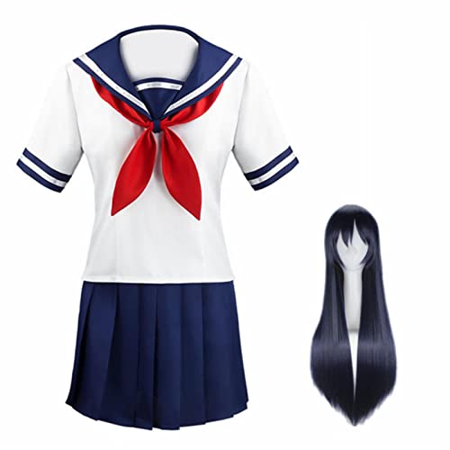 PUYYDS Anime Yandere Simulator Ayano Aishi Cosplay Kostüme Mädchen Schule JK Uniform Frauen Kleider Full Sets von PUYYDS