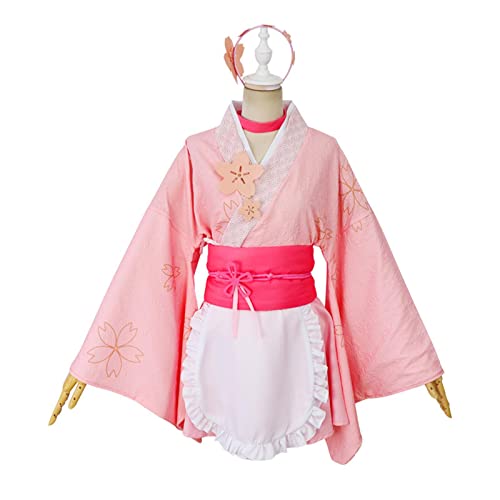 PUYYDS Leben in einer anderen Welt von Null Anime Cosplay Kostüm Ram Rem Sakura Kimono Maid Outfit Halloween Kostüme für Frauen von PUYYDS