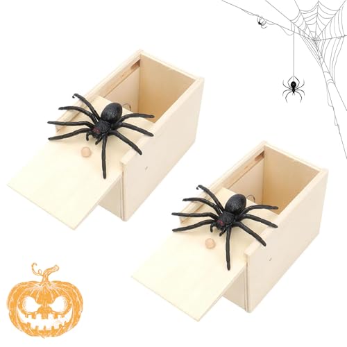 2 Stücke Scherzartikel Spinne in Box Spider Box Prank Scherzartikel Spinne Spinne Box Streich Spider Scare Box für Kinder Erwachsene Party von PVFZXS