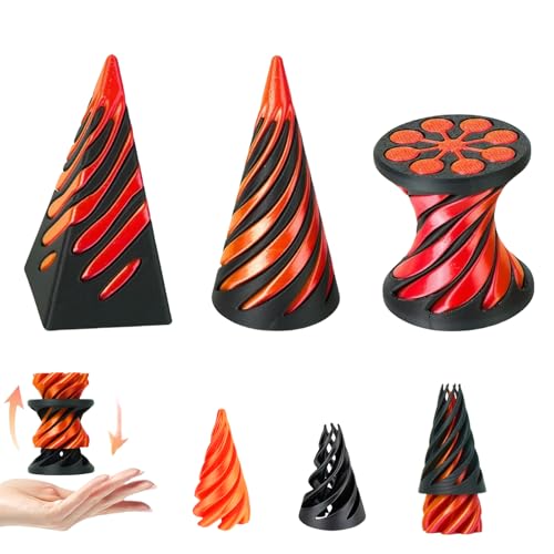 Impossible Cone, Fidget Toys, 3 Stück Anti Stress Spielzeug Impossible Cone Pyramid Spirale Spielzeug, Leicht Und Kompakt Kegel Pyramide Zylinder, für Kinder Und Erwachsene von PWCTNT