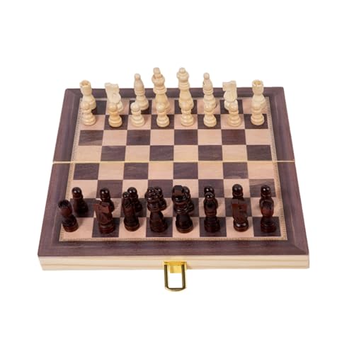 Schachspiel Handgefertigtes Schachbrett aus Holz, langlebiges Schachbrett-Set und magnetisches Schachbrettspiel als Geschenk for Kinder während des Reisewettbewerbs Geschenkset(Brown) von PWSHZ