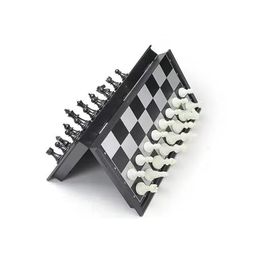 Schachspiel Magnetisches Schachbrett aus Kunststoff, klassisches Familienbrettspiel und tragbares Reiseschachspiel for Anfängerturniere, Kinderdekoration Geschenkset(L) von PWSHZ