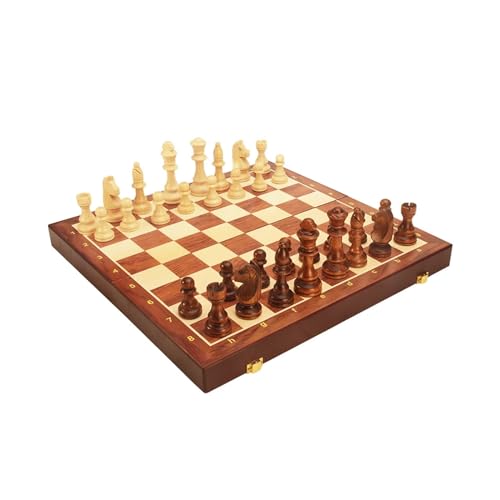 Schachspiel Schach-Brettspiel-Sets, handgefertigtes Schach-Set aus Holz und faltbares Schachspiel for Einführungstraining und Wettkampf Geschenkset(L) von PWSHZ