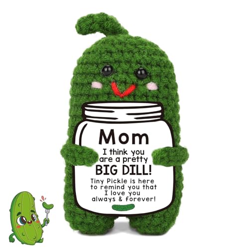 Emotionale Unterstützung Pickle, für Mama, Emotionale Unterstützung, Plüschpuppe mit Karte, Ausdruck der Liebe der Mutter, Emotionale Unterstützung, Geschenk für Schreibtischzubehör, Dekor für Frauen von PXDUCN