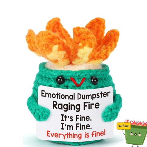 PXDUCN Emotionale Unterstützung, Dumpster Feuer, Emotionale Unterstützung, Geschenk, Emotionale Unterstützung, Plüschpuppe mit Karte, handgefertigt, bezaubernd, Dumpster, Feuerpuppe, für von PXDUCN