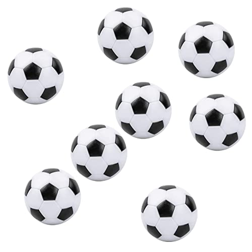 PXRLMYF 8 Stück Tischfußball Kickerbälle Ball,32mm Tischkickerbälle,Tischfußball Kugeln,Mini Tischfussball Ersatzbälle für Erwachsene,Schwarz und Weiß von PXRLMYF