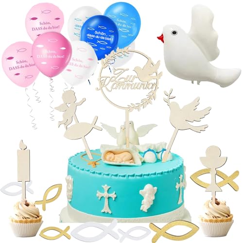 Tortendeko Firmung, Cake Topper Zur Firmung aus Holz, Firmung Deko Torte, Erstkommunion Kuchen Deko Tortendeko Party für Junge Mädchen von PYAOGG