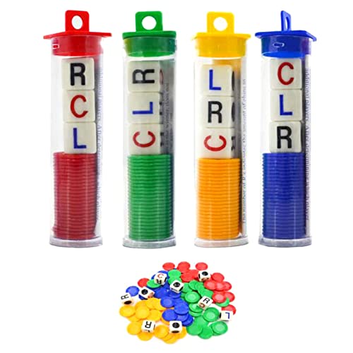 PYLTT LCR Würfelspiel LCR mit Chips Spielwürfel links mittig rechts Acryl Chip Würfelspiel für Familie Camping von PYLTT