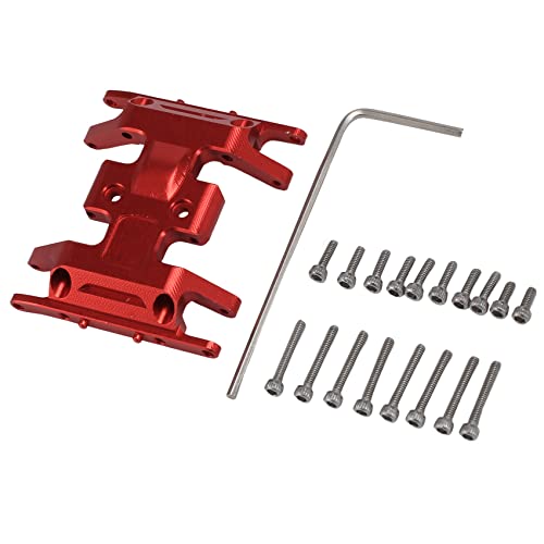 PYNQ Metall Center Gearbox Mount Base Skid Plate für 1/24 RC Crawler Car Axial SCX24 JLU C10 Deadbolt,Rot von PYNQ