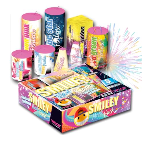 PYROHELD XXL Smiley Set 5-teilig – Super für Partys und Silvester, geeignet für Jugendliche und Kinder 2025 von PYROHELD