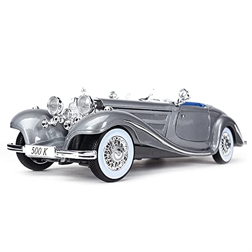 1 18 1936 Für 500k Typ Roadster Special Grey Static Diecast Vehicles Model Car Toys For Gift Collection (Silber) von PYWCOM