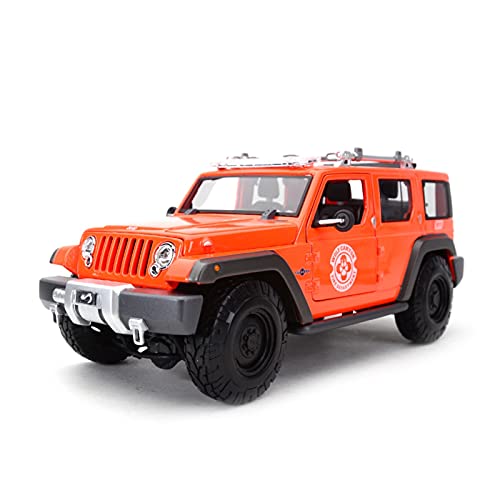 1 18 für Rescus Geländewagen Statische Simulation Diecast Alloy Automodell Sound und Licht für Jungen Geschenk(Rot) von PYWCOM