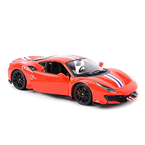 Spielzeugauto für Kinder Für Ferrari 488 Pista 1 24 Sportwagen Static Die Cast Fahrzeuge Sammlermodell Modellauto Geschenk Spielzeug Auto Modell Bauset(Rot) von PYWCOM