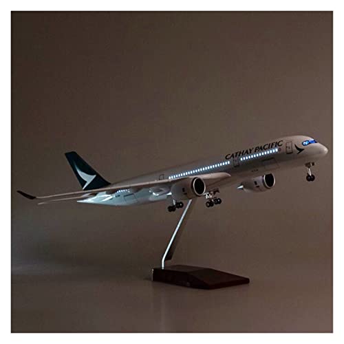 PYWCOM Modellflugzeug-Bausätze 1/142 A350 für Dreamliner Cathay Pacific Flugzeugmodell Spielzeug mit LED-Leuchten und Fahrwerk (B) von PYWCOM