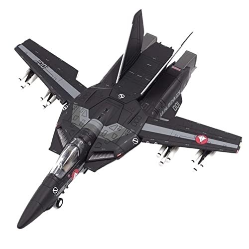 PYWCOM Modellflugzeug-Bausätze 1 72 Die-Cast Flugzeugmodell Battlestar Macross Für VF-1S Skeleton Black Stealth Fighter Model von PYWCOM