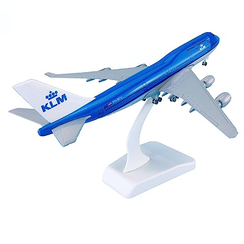 PYWCOM Modellflugzeug-Bausätze 1:350 20 cm mit Rädern Flugzeug ABS und Legierung Flugzeuge Boeing B747-400 für KLM Flugzeugmodell von PYWCOM