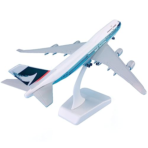 PYWCOM Modellflugzeug-Bausätze 1:350 20 cm mit Rädern Flugzeug Flugzeuge Boeing B747-400 für Cathay Pacific Replica Flugzeugmodell von PYWCOM