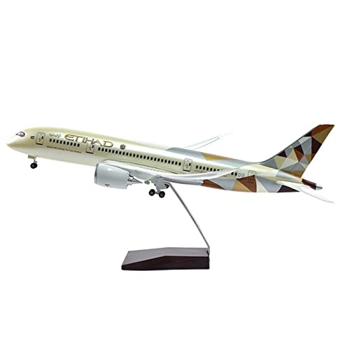 PYWCOM Modellflugzeug-Bausätze 43 cm Harzdruckguss Im Maßstab 1:144 Etihad Für Boeing 787 Flugzeug Modellflugzeug Modellflugzeug Spielzeugflugzeug (No Light) von PYWCOM