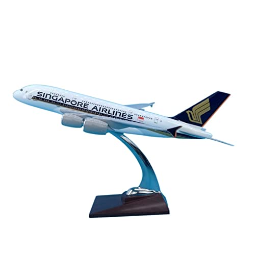 PYWCOM Modellflugzeug-Bausätze 45cm A380 Für Flugzeuge Von Singapore Airlines 1/133 Alu-Flugzeug Mit Statischen Ornamenten Auf Der Basis von PYWCOM