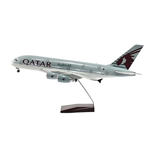 PYWCOM Modellflugzeug-Bausätze 46 cm Für Qatar Airbus A380 Flugzeugmodell Maßstab 1 160 Druckgussharz Flugzeug Mit Lichtern (with Light) von PYWCOM