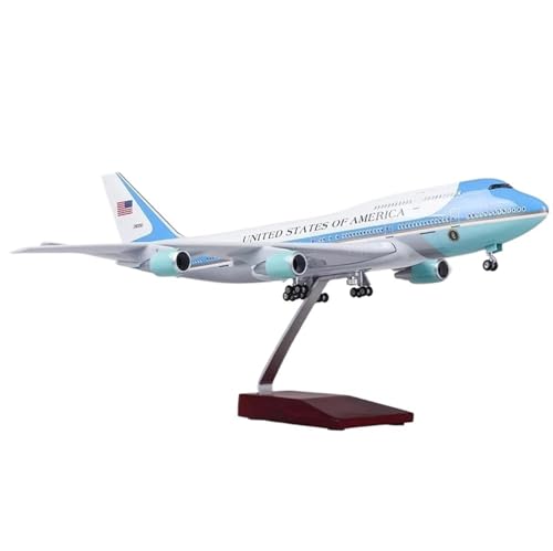 PYWCOM Modellflugzeug-Bausätze 47 cm 1 150 für B747 Air Force One Flugzeugmodell mit Licht und Radfahrwerken, stark restauriertes Kunsthandwerk (Without Light) von PYWCOM