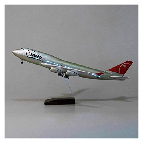 PYWCOM Modellflugzeug-Bausätze 47 cm 747 B747 Modell für NWA Northwest Airlines Wheel Light Resin Aircraft Sammlerspielzeug (B) von PYWCOM