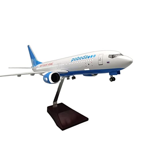 PYWCOM Modellflugzeug-Bausätze 47 cm Großes Modell Im Maßstab 1 85 Russia Victory Airlines Für Boeing 737 Aircraft Airline Druckguss-Harz-Flugzeugmodell (with Light) von PYWCOM