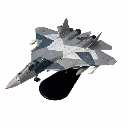 PYWCOM Modellflugzeug-Bausätze Maßstab 1:100 Für SU57 Sukhoi SU-57 Kampfflugzeug, Metall-Militärflugzeug, Einzelflugzeug-Spielzeugmodell von PYWCOM