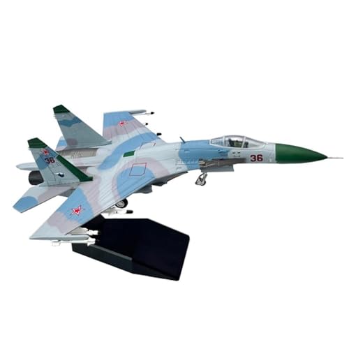 PYWCOM Modellflugzeug-Bausätze Maßstab 1:100 Für Sowjetisches Su27 Suchoi Su-27 Flanker Kampfflugzeug, Metall-Militärflugzeugmodell von PYWCOM