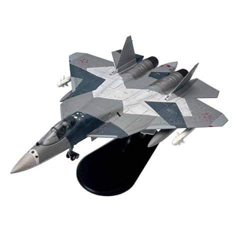 PYWCOM Modellflugzeug-Bausätze Maßstab 1:100 SU57 FÜR Sukhoi SU-57 Kampfflugzeug Flugzeug Metall Militärflugzeug Spielzeug Einzelmodell (SU57 II) von PYWCOM