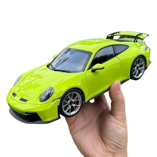 Spielzeugauto für Kinder 1/18 for Porsche 911 992 GT3 2021 Sportwagenmodelle Bausätze Automodellbausätze for Erwachsene Sammlermodell Auto Modell Bauset(Green) von PYWCOM