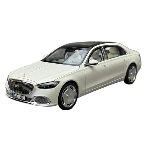 PYWCOM Spielzeugauto für Kinder 1:18 for Benz S680 Neue S-klasse Legierung Voll Offen Metall Sammelbare Spielzeug for Kinder Alter 14 Und Up Auto Modell Bauset(White) von PYWCOM