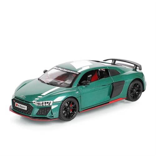 PYWCOM Spielzeugauto für Kinder 1:24 for Audi R8 V10 Plus Legierung Leistung Sport Auto Modell Kits Diecast Metall Spielzeug Racing Auto Modell Bauset(Green) von PYWCOM