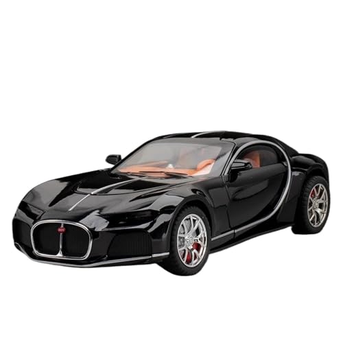 PYWCOM Spielzeugauto für Kinder 1:24 for Sport Bugatti Atlantic Hohe Simulation Sportwagen Modell Spielzeug Diecast for Jungen Urlaub Geschenke Auto Modell Bauset(Black) von PYWCOM