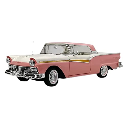 PYWCOM Spielzeugauto für Kinder for 1 18 Automodell Oldtimer Sportwagen 1957 Ford Falun 500 Baldachin Faltbare Ornamente Auto Modell Bauset(Rosa) von PYWCOM